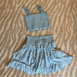 Free People light blue skirt/tank top set - Thalia set